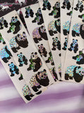 Vintage Hambly SHINY Panda Bears Full Sticker Sheets Set/10 *Damaged*