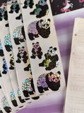 Vintage Hambly SHINY Panda Bears Full Sticker Sheets Set/10 *Damaged*