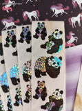 Vintage Hambly SHINY Panda Bears Full Sticker Sheets Set/10 *Damaged*