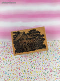 Vintage 1996 Stampscapes Water Mill #142E Wooden Block/Rubber Stamp