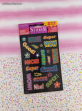 Vintage Carlton Cards Stickers, Neon Rewards, 2 Sheets New & Sealed