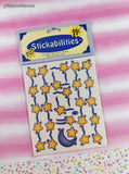Stickabilities Moon and Stars Set/2 Full Sticker Sheets, New & Sealed