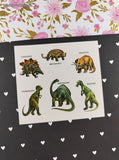 Vintage Dinos Dinosaurs Stegosaurus Triceratops T-Rex Full Sticker Sheet