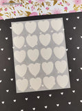 Vintage SHINY Gold Hearts Full Sticker Sheet