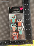 Sandylion Essentials SHINY Owls 3-Dimensional Sticker Pack, New/Sealed