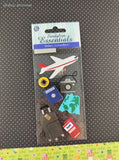 Sandylion Essentials Airplane Travel SHINY 3-Dimensional Sticker Pack, New/Sealed