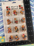 Vintage Christmas Teddy Bears Merry Minis Miniature Hand-Painted Ornaments