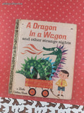 Vintage 1966 1st Printing Little Golden Book: A Dragon in a Wagon and Other Strange Sights Hardcover