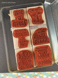 Vintage 2002 Stampin' Up! "Hang In There!" Wooden Block/Rubber Stamp Set, Complete