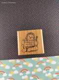 Vintage Fearless Design Happy Lion "Grrreat Work!" Rewards Wooden Block/Rubber Stamp