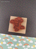 Vintage 1985 Hero Arts Teddy Bear w/Heart Balloons Wooden Block/Rubber Stamp
