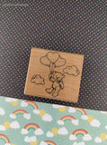 Vintage 1985 Hero Arts Teddy Bear w/Heart Balloons Wooden Block/Rubber Stamp