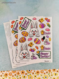 Vintage Happy Easter! Suzy's Zoo Various Characters #9514 Sticker Sheets Set/4
