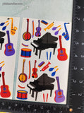 Vintage 1992 Mrs. Grossman's Piano Musical Instruments Full Sticker Sheets Set/2, Clean & Unused