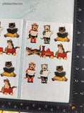 Vintage 1995 John Grossman Gifted Christmas Caroling Kitty Cats Set/2 Sticker Sheets