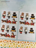 Vintage 1995 John Grossman Gifted Christmas Caroling Kitty Cats Set/2 Sticker Sheets