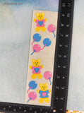 Vintage 1990 Frances Meyer Pink & Blue Teddies Balloons Partial Sticker Sheet