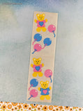 Vintage 1990 Frances Meyer Pink & Blue Teddies Balloons Partial Sticker Sheet