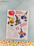 Vintage Happy Birthday Party! Suzy's Zoo Various Characters #9491 Partial Sticker Sheets Set/2