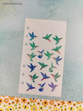 Vintage Stickopotamus SHINY Hummingbirds Binder Partial Sticker Sheet