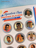 Vintage 1990's Pogs Signature Caps Premier Players Series 1 Unpunched Sheet NEW