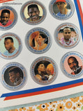 Vintage 1990's Pogs Signature Caps Premier Players Series 1 Unpunched Sheet NEW
