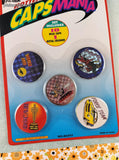Vintage 1990's Pogs Caps Mania Set/10 Milk Caps + 1 Metal Crusher/Slammer NEW