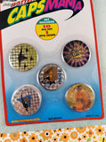 Vintage 1990's Pogs Caps Mania Set/10 Milk Caps + 1 Metal Crusher/Slammer NEW