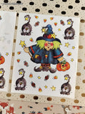 Vintage Provo Craft Halloween Green Haired Witch Set/2 Sticker Sheets
