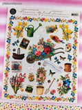 Vintage 1996 John Grossman Gifted Gardening Delights Full Page Sticker Sheet, Partially Used