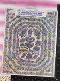 Vintage 1998 The Cheryl Smith Collection "My Violets" Full Page Sticker Sheet, NEW & Sealed