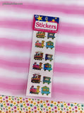 Vintage SHINY Toy Train Stickers, 1 Sheet New & Sealed