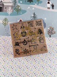Vintage 1998 PSX "Little Somethings" Christmas Miniature Rubber Stamp Block Set