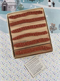 Vintage 2005 Hero Arts Wavy Winter Wishes #LL046 Wooden Block/Rubber Stamp Set