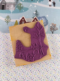 Vintage Endless Creations Christmas Winter Wonderland North Star Rubber Stamp Block