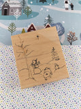 Vintage Endless Creations Christmas Winter Wonderland North Star Rubber Stamp Block