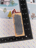 Vintage Magenta Stamps Merry Christmas Kitty Cat Clip-Art Style Rubber Stamp Block
