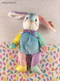 Vintage 2002 TY Beanie Baby - Dippy, Rainbow Patchwork Bunny Rabbit - NWT