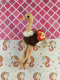 Vintage 1990's McDonald's TY Teeny Beanie Baby, Stretchy the Ostrich w/Tag