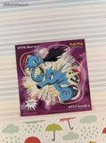 Vintage 1999 Pokemon Priss Prints Game Freak #116/#117 Horsea/Seadra Jumbo Sticker, New & Unpeeled