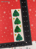 Vintage 1995 Mrs. Grossman's SHINY Christmas Trees & Stars Full Sticker Sheet, Unused