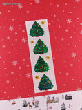 Vintage 1995 Mrs. Grossman's SHINY Christmas Trees & Stars Full Sticker Sheet, Unused