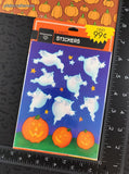 Vintage Halloween Spooky Ghosts Hallmark Full Sticker Sheet Pack 4 Sheets, NEW & Sealed
