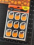 Vintage Halloween Black Cats Pumpkins Hallmark Full Sticker Sheet Pack 4 Sheets, NEW & Sealed