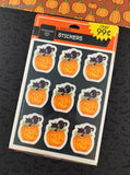 Vintage Halloween Black Cats Pumpkins Hallmark Full Sticker Sheet Pack 4 Sheets, NEW & Sealed