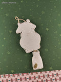 Vintage Soft Fabric Flat Moo Cow w/Milk Jug Christmas Ornament, Clean