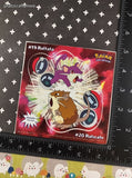 Vintage 1999 Pokemon Priss Prints Game Freak #19/#20 Rattata/Raticate Jumbo Sticker, New & Unpeeled