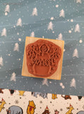 Vintage 2001 PSX #E1809 Winter Snowman w/Garland Rubber Stamp Block, Clean