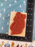Vintage 1999 Sandi Gore Evans #H25115 Mother/Child Angels Rubber Stamp Block, Clean