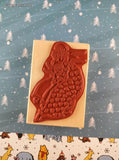 Vintage 1999 Sandi Gore Evans #H25115 Mother/Child Angels Rubber Stamp Block, Clean
